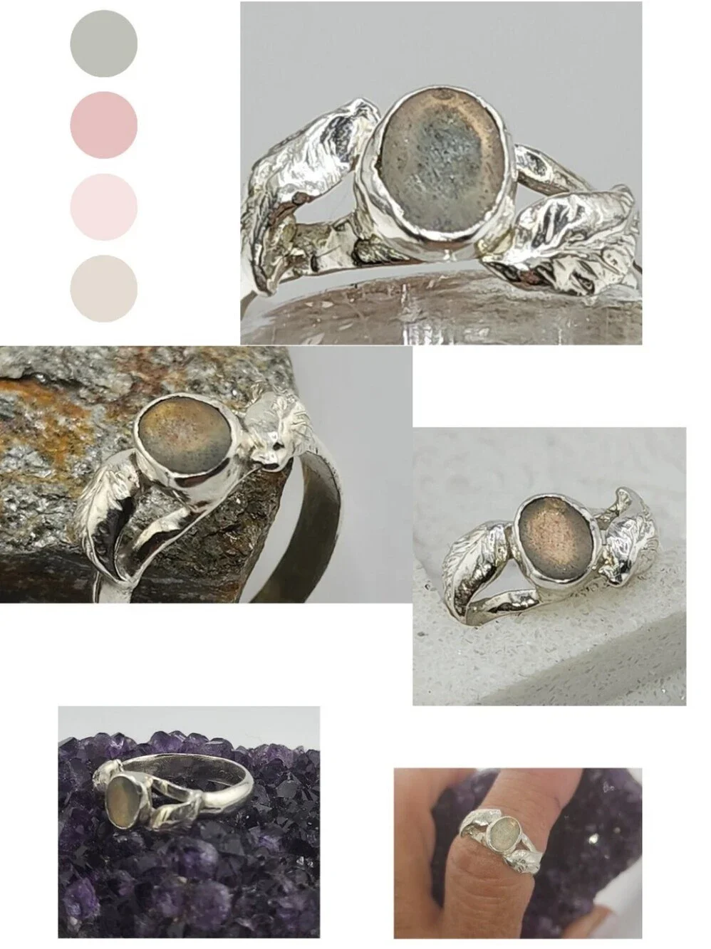 LABRADORITE RING HANDMADE WITH STERLING SILVER RECYCLED METAL SZ 7
